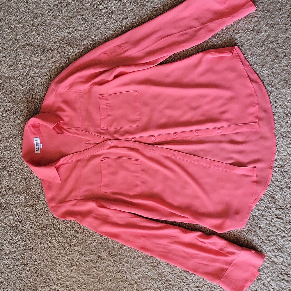 Express portofino shirt in coral - Picture 2 of 4